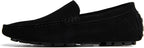 Go Tour Mens Handmade Suede Leather Casual Loafers Shoes A Black
