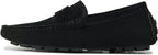 Go Tour Men's Penny Loafers Moccasin Driving Shoes Slip On Flats Boat Shoes A Black