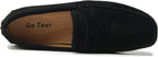 Go Tour Men's Penny Loafers Moccasin Driving Shoes Slip On Flats Boat Shoes A Black