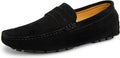 Go Tour Men's Penny Loafers Moccasin Driving Shoes Slip On Flats Boat Shoes A Black