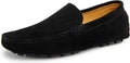 Go Tour Mens Handmade Suede Leather Casual Loafers Shoes A Black