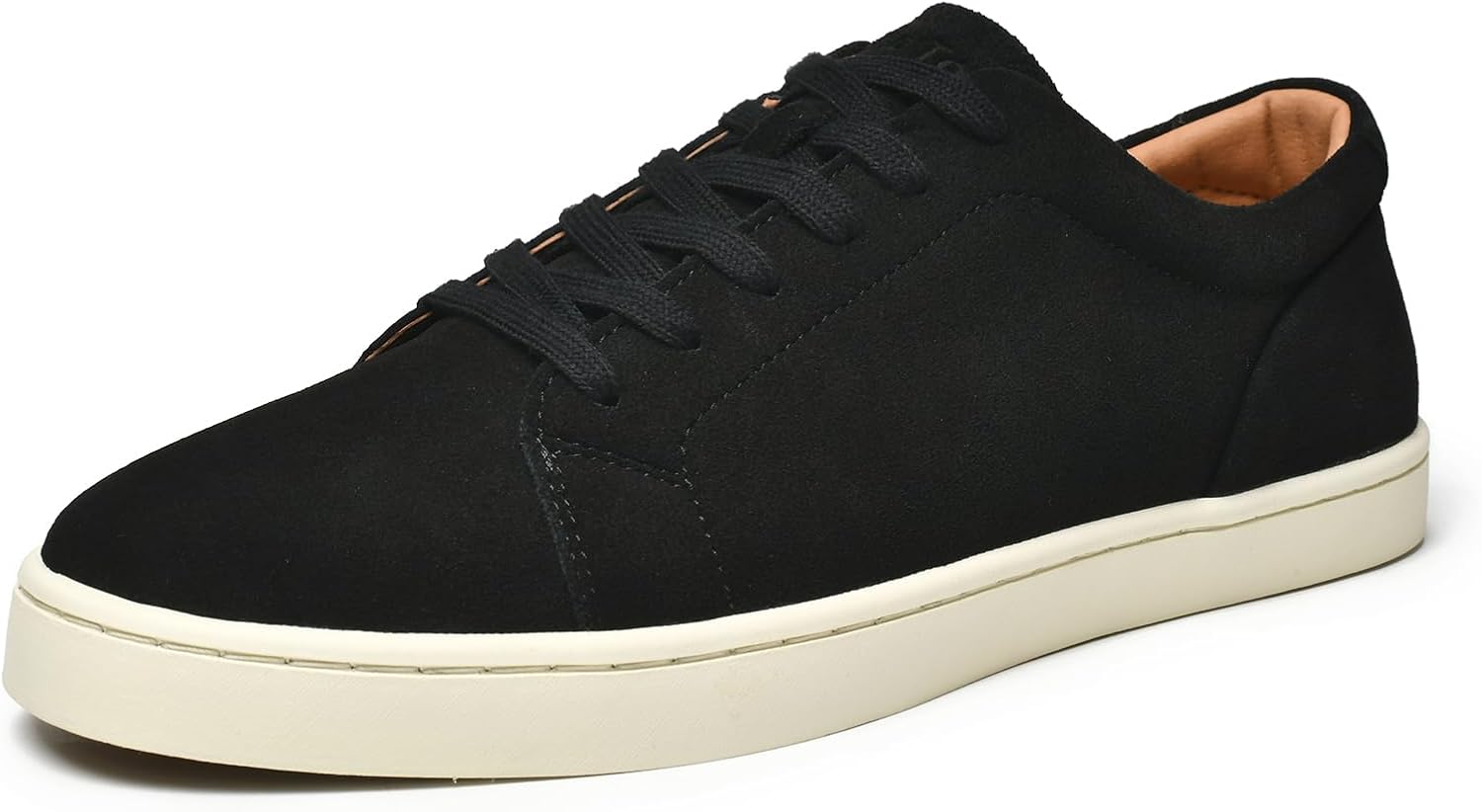 Go Tour Men's Casual Suede Leather Handmade Sneakers Suede Black