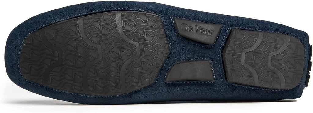 Go Tour Men's Penny Loafers Moccasin Driving Shoes Slip On Flats Boat Shoes A Dark Blue