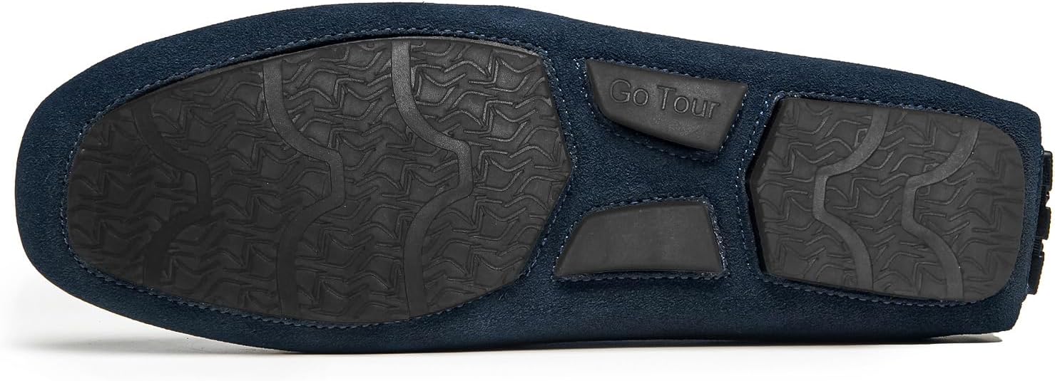 Go Tour Men's Penny Loafers Moccasin Driving Shoes Slip On Flats Boat Shoes A Dark Blue