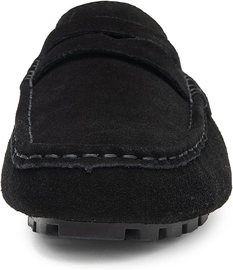 Go Tour Mens Handmade Suede Leather Mules Clog Slippers Breathable Leather Slip on Shoes Casual Loafers Black