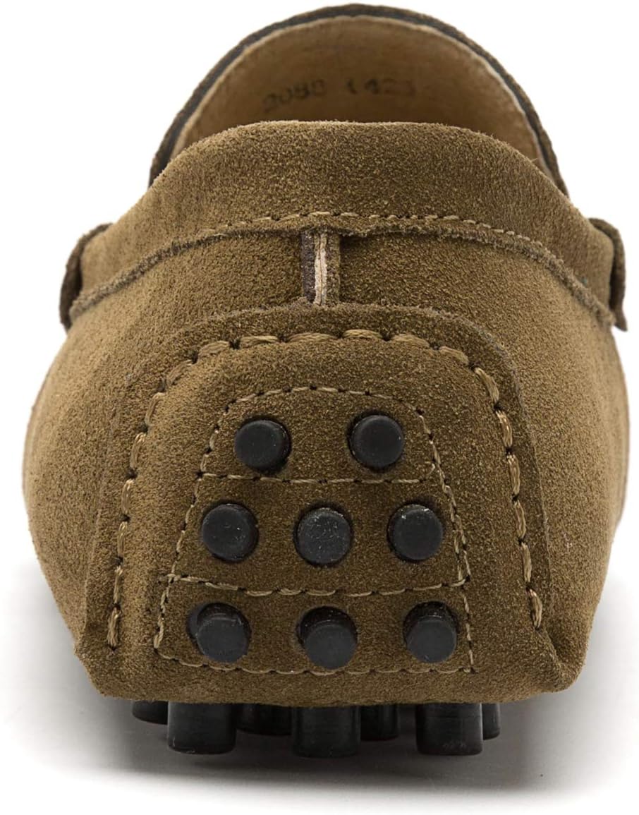 Go Tour Men's Penny Loafers Moccasin Driving Shoes Slip On Flats Boat Shoes Khaki