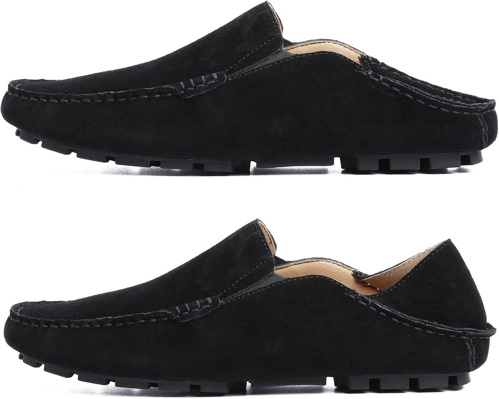 Go Tour Handmade Mens Casual Loafers Moccasins Slip On Driving Shoes Black