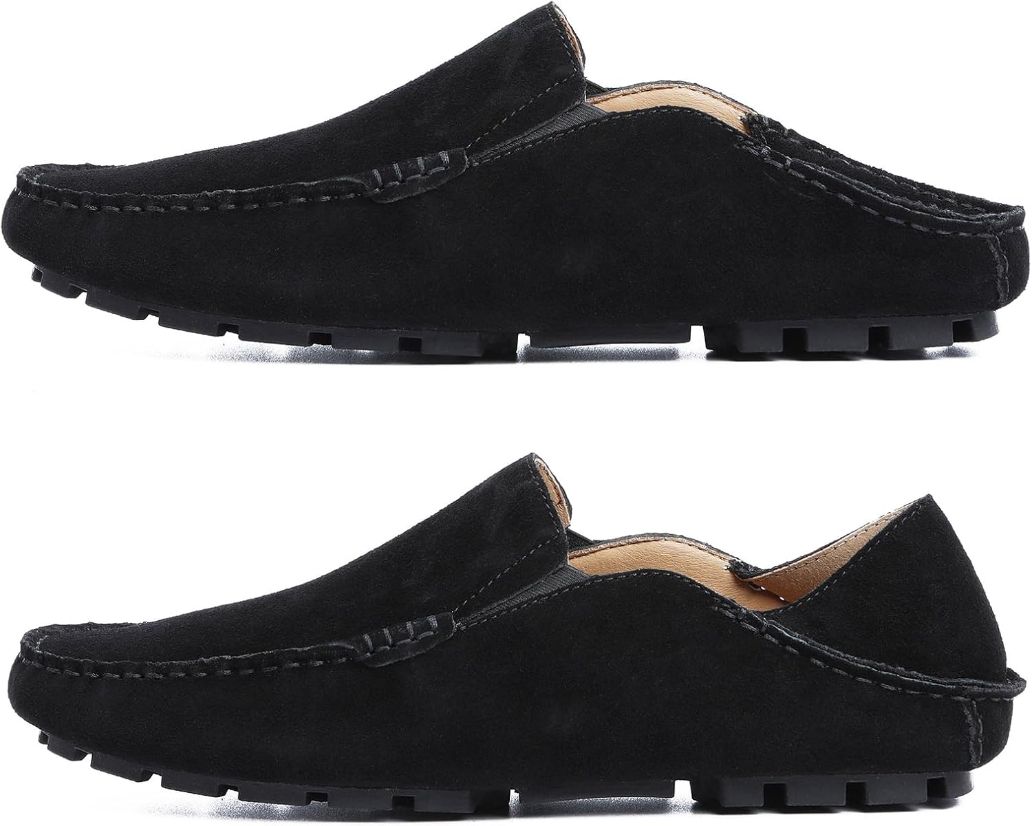 Go Tour Handmade Mens Casual Loafers Moccasins Slip On Driving Shoes Black