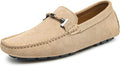 Go Tour Men's Penny Loafers Moccasin Driving Shoes Slip On Flats Boat Shoes Beige