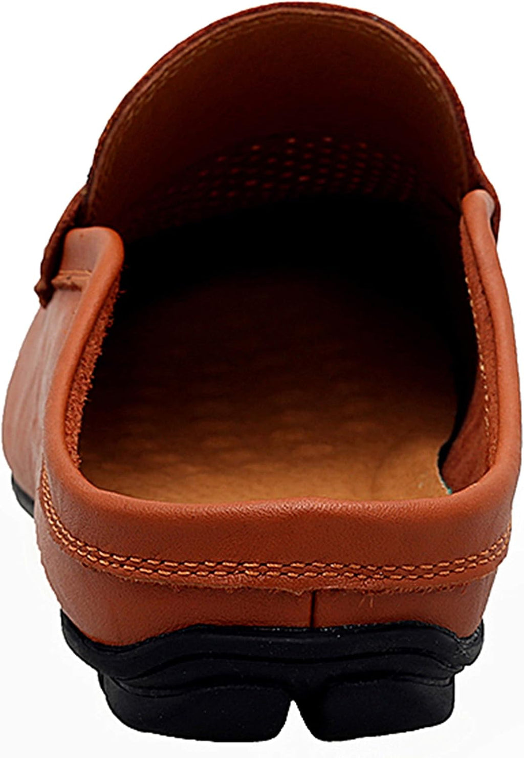 Go Tour Mens Mules Clog Slippers Breathable Punching Leather Slip on Shoes Casual Loafers B-brown Punched