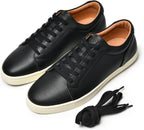 Go Tour Men's Casual Suede Leather Handmade Sneakers Leather Black