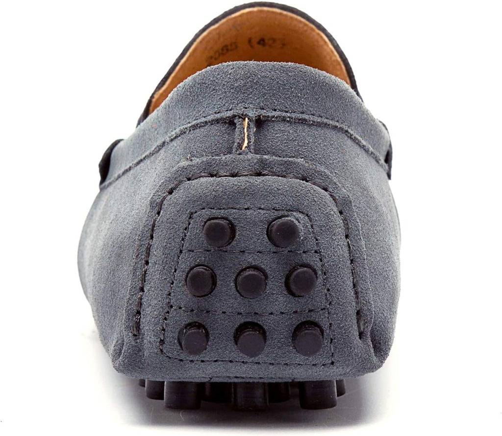 Go Tour Men's Penny Loafers Moccasin Driving Shoes Slip On Flats Boat Shoes Grey