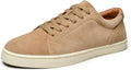 Go Tour Men's Casual Suede Leather Handmade Sneakers Suede Beige