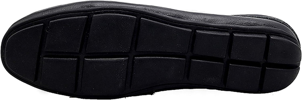 Go Tour Mens Mules Clog Slippers Breathable Punching Leather Slip on Shoes Casual Loafers C-black Fur