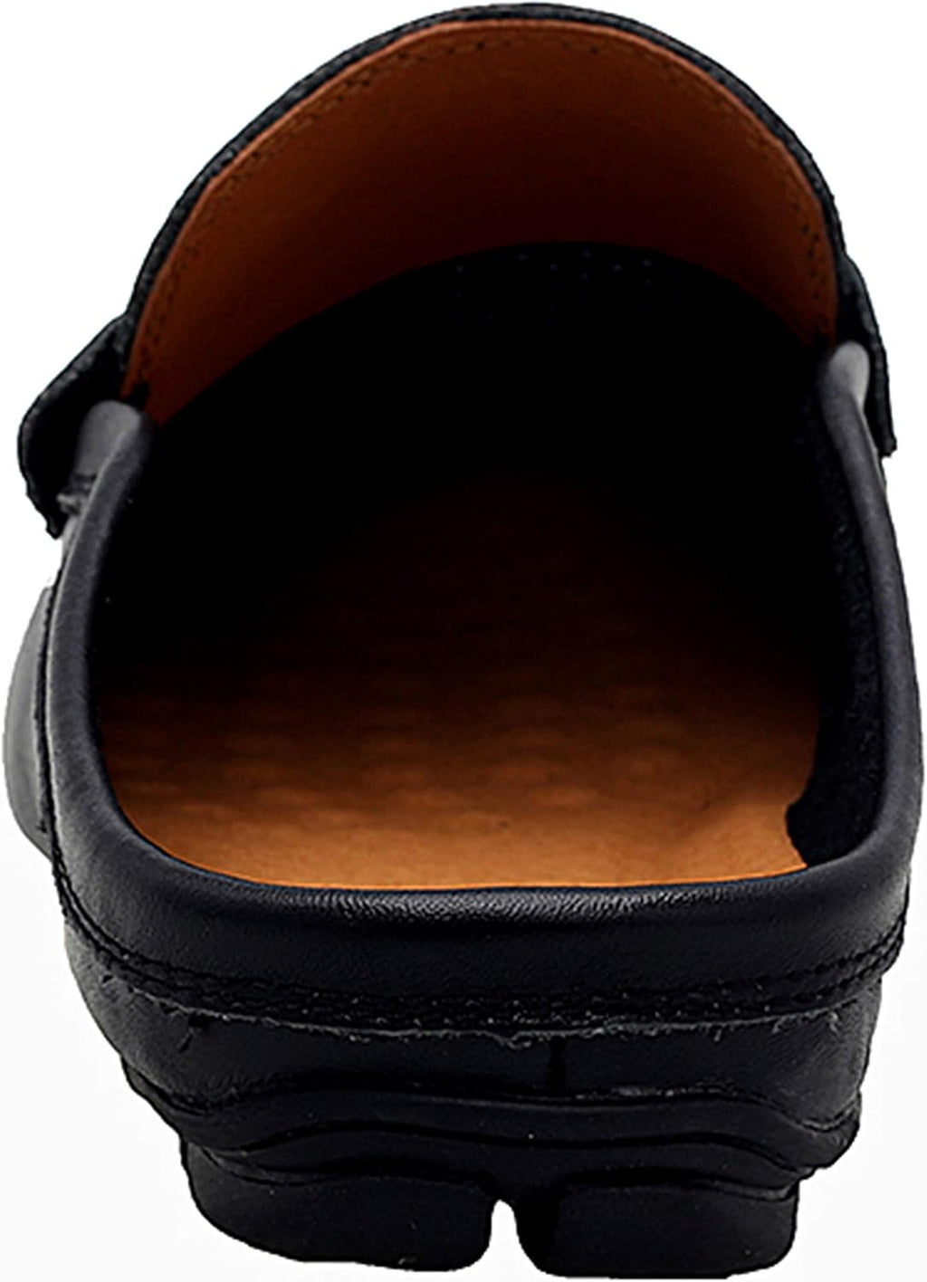 Go Tour Mens Mules Clog Slippers Breathable Punching Leather Slip on Shoes Casual Loafers B-black Punched