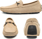 Go Tour Men's Penny Loafers Moccasin Driving Shoes Slip On Flats Boat Shoes Beige