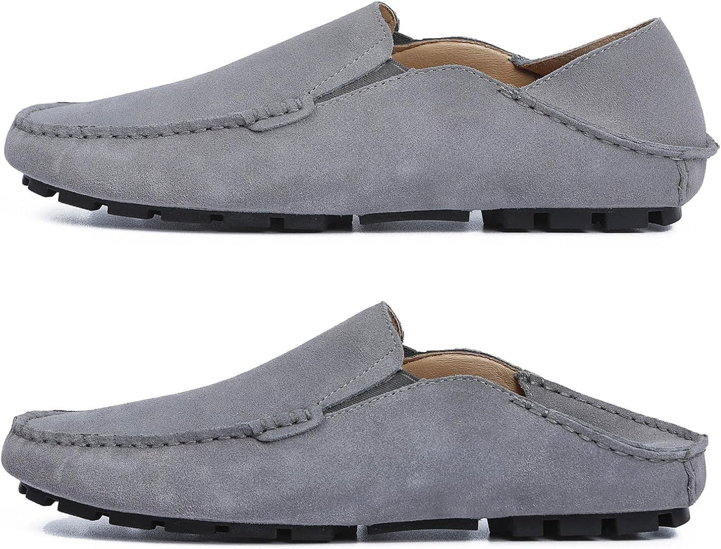 Go Tour Handmade Mens Casual Loafers Moccasins Slip On Driving Shoes Grey