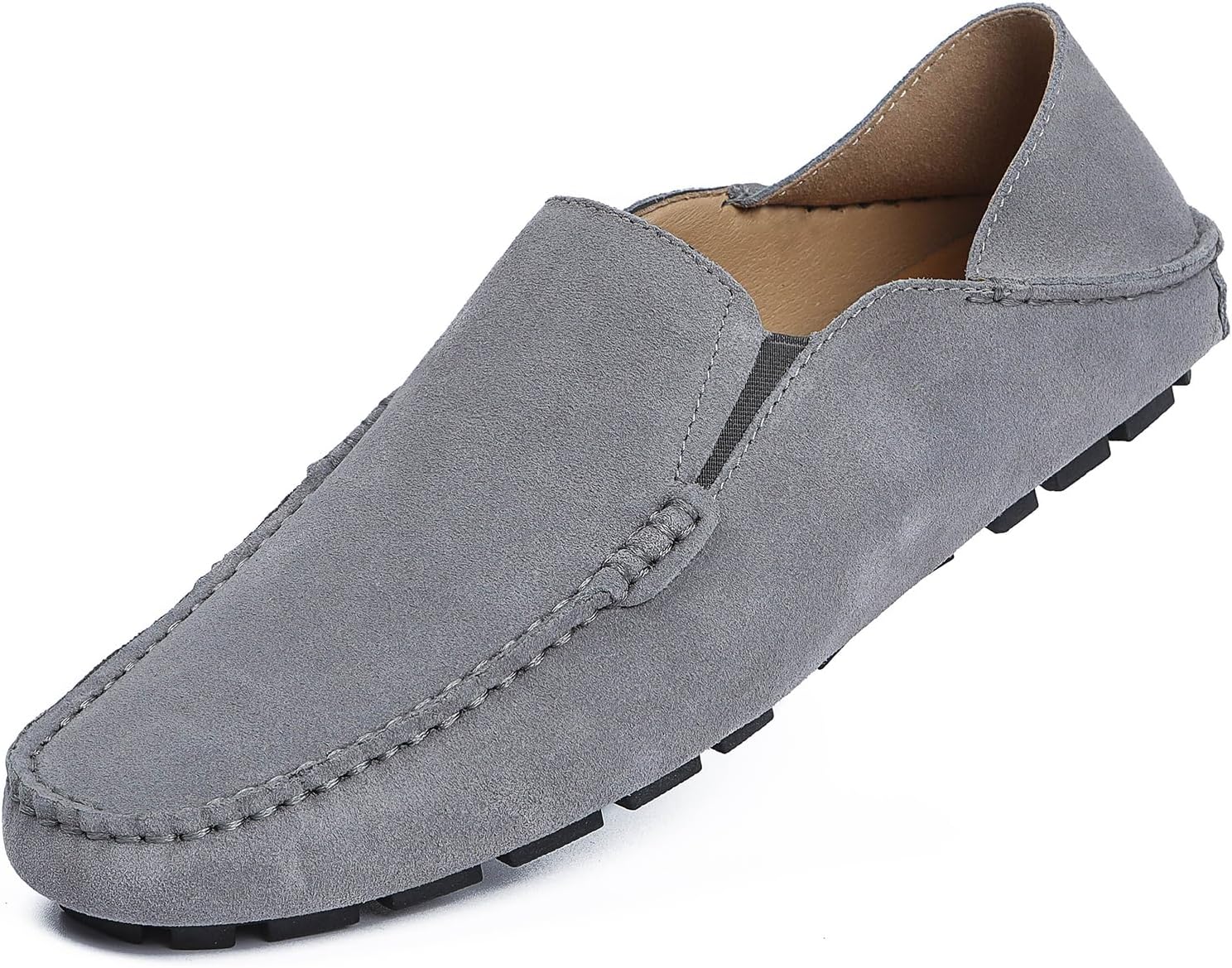Go Tour Handmade Mens Casual Loafers Moccasins Slip On Driving Shoes Grey